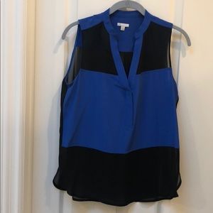 Blue and black blouse